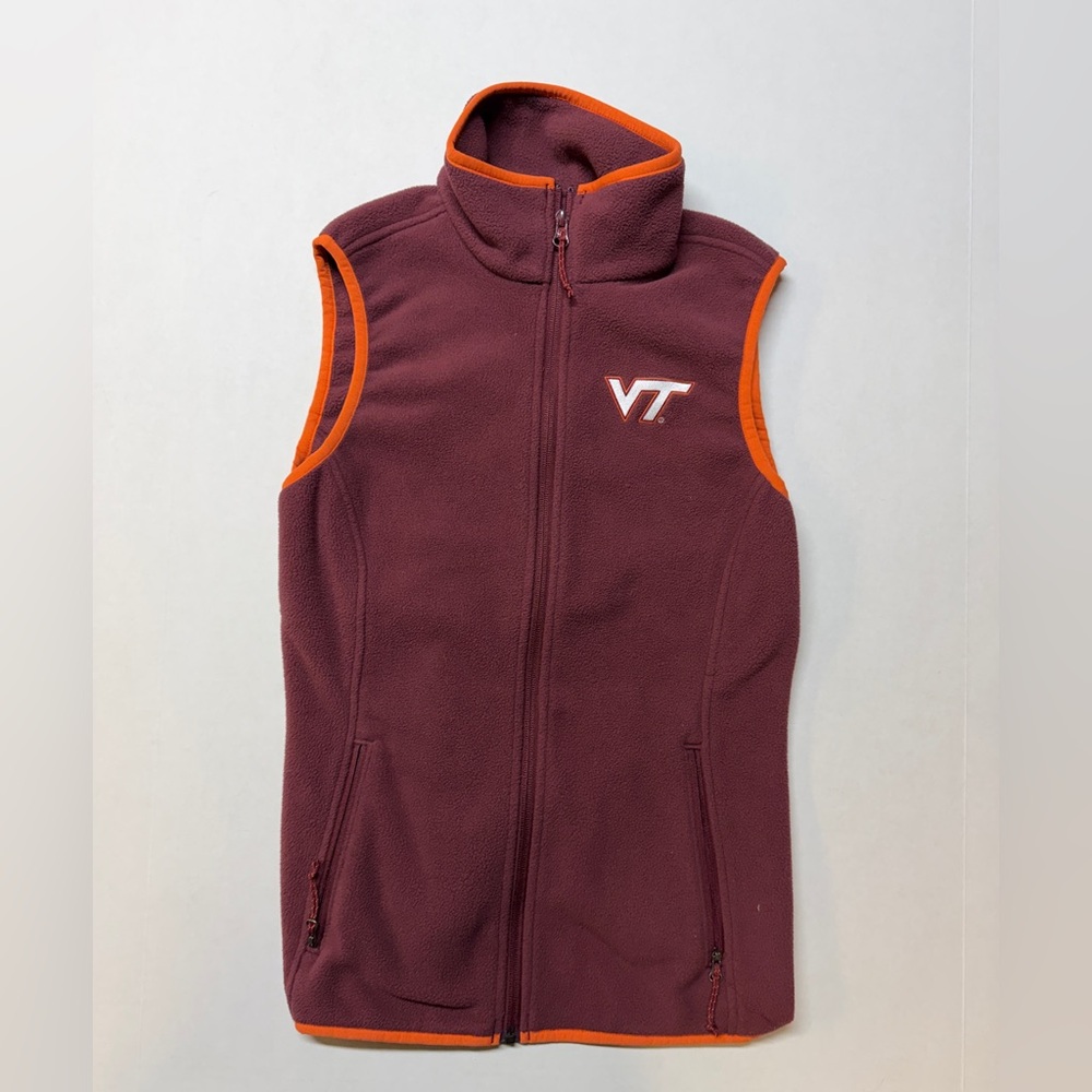 Virginia Tech Columbia Maroon and Burnt Orange Embroidered XS Full Zip Vest